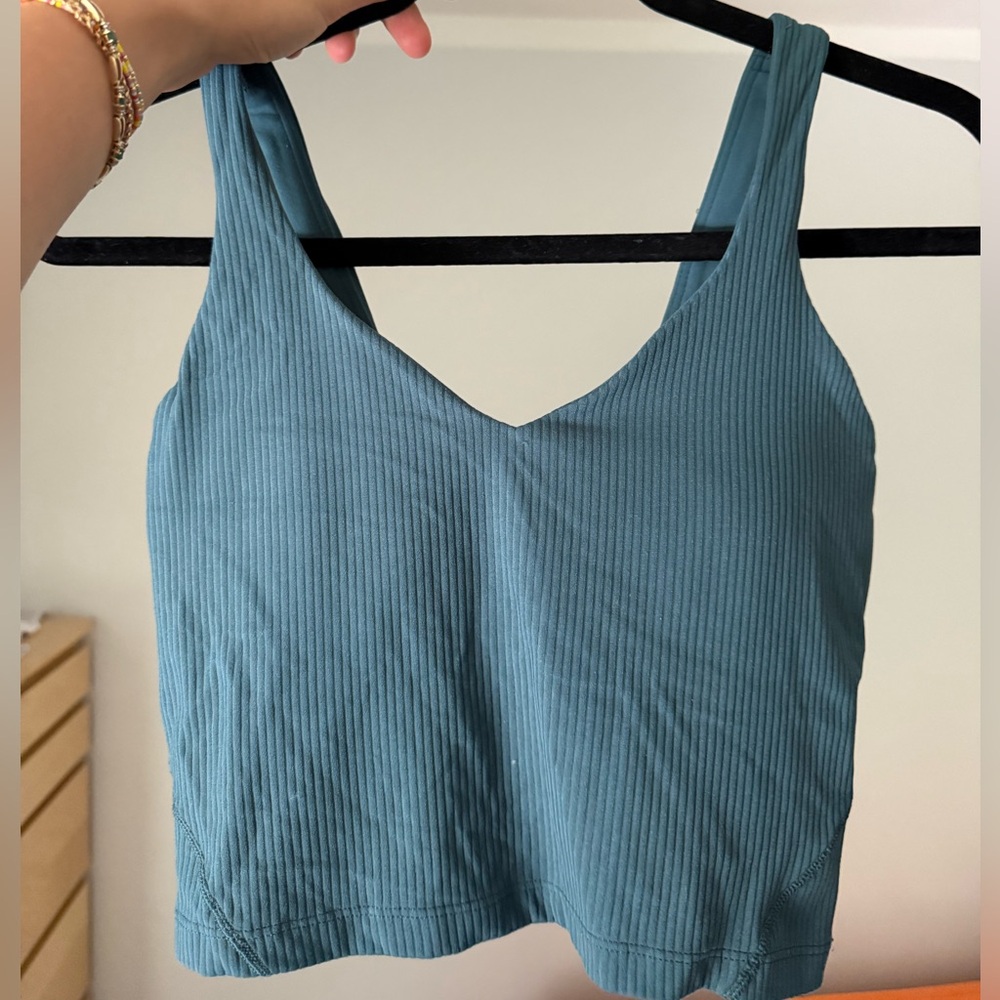 Lulu lemon Teal Ribbed Tank Top